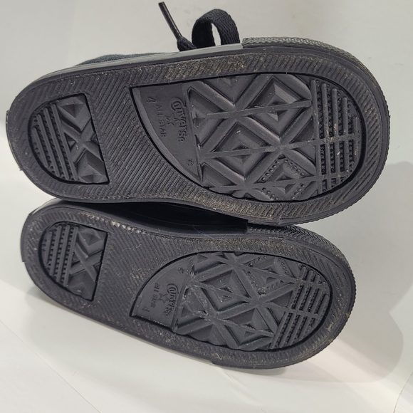 CONVERSE ALL STAR STREET OX LOW MONO BLACK SHOE BABY TODDLER SIZE 4 - Picture 6 of 13